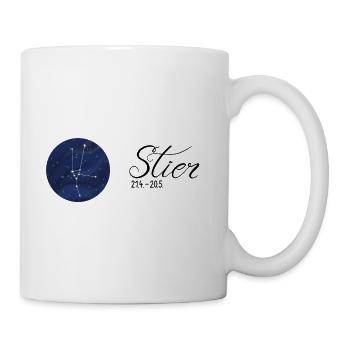 Sternzeichen Stier Tierkreiszeichen Astrologie - Tasse - Weiß - Rechts