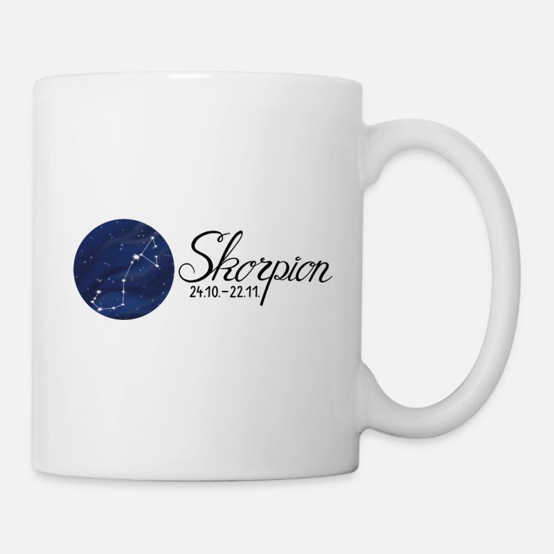 Sternzeichen Skorpion Tierkreiszeichen Astrologie - Tasse - Weiß