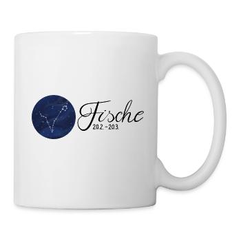 Sternzeichen Fische Tierkreiszeichen Astrologie - Tasse - Weiß - Rechts