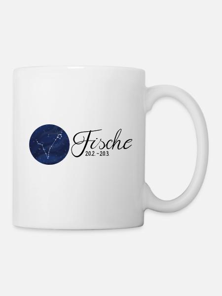 Sternzeichen Fische Tierkreiszeichen Astrologie - Tasse - Weiß