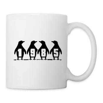 1985 geburtstag pinguinparty winterschwimmer - Tasse - Weiß - Rechts
