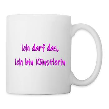 ich bin künstlerin pinsel metallic violett 2 - Tasse - Weiß - Rechts