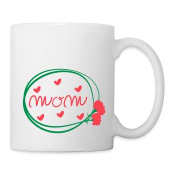 MAMAN LETTRAGE AVEC DES ŒILLETS - Mug blanc - blanc - Droite