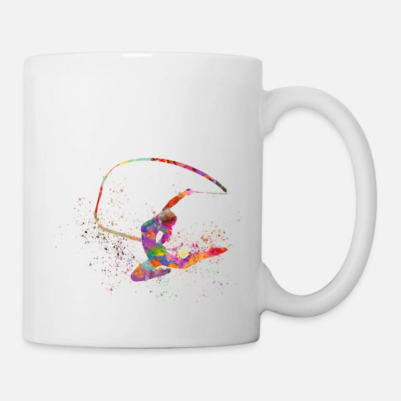 Exercice de gymnastique à l’aquarelle - Mug blanc - blanc