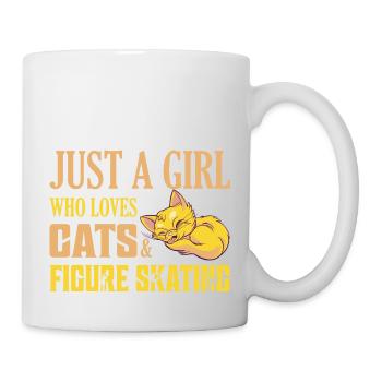 Just A Girl Who Loves Cats & Figure Skating Ice Sk - Mug - white - Right