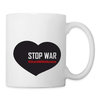 Schwarzes Herz - stopp den Krieg #StandWithUkraine - Tasse - Weiß - Rechts