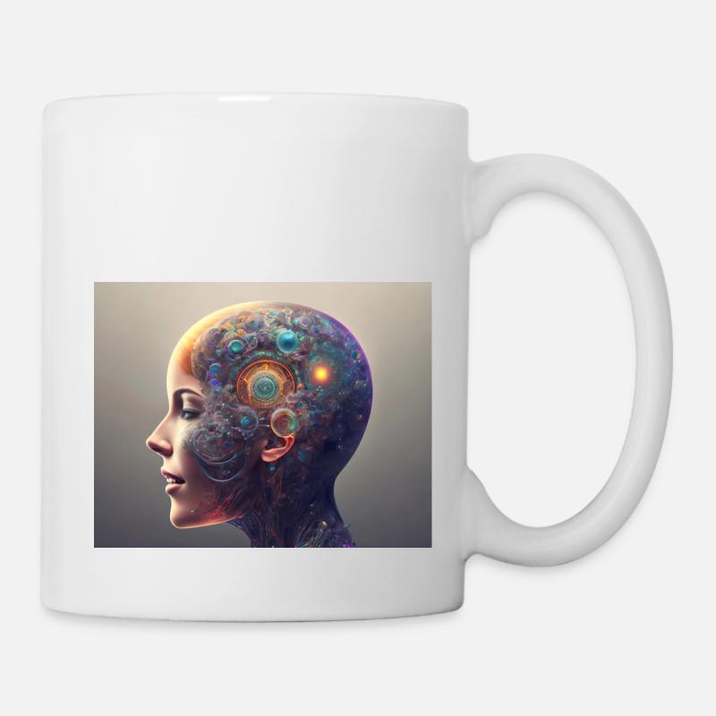 Mechanischer Kopf - Tasse - Weiß