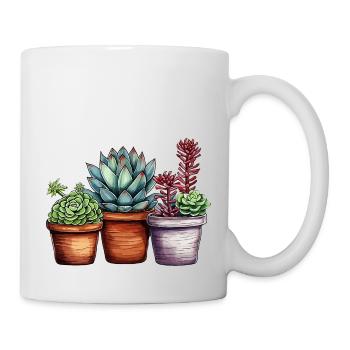 Succulent cactus cactus botany plant garden - Mug - white - Right