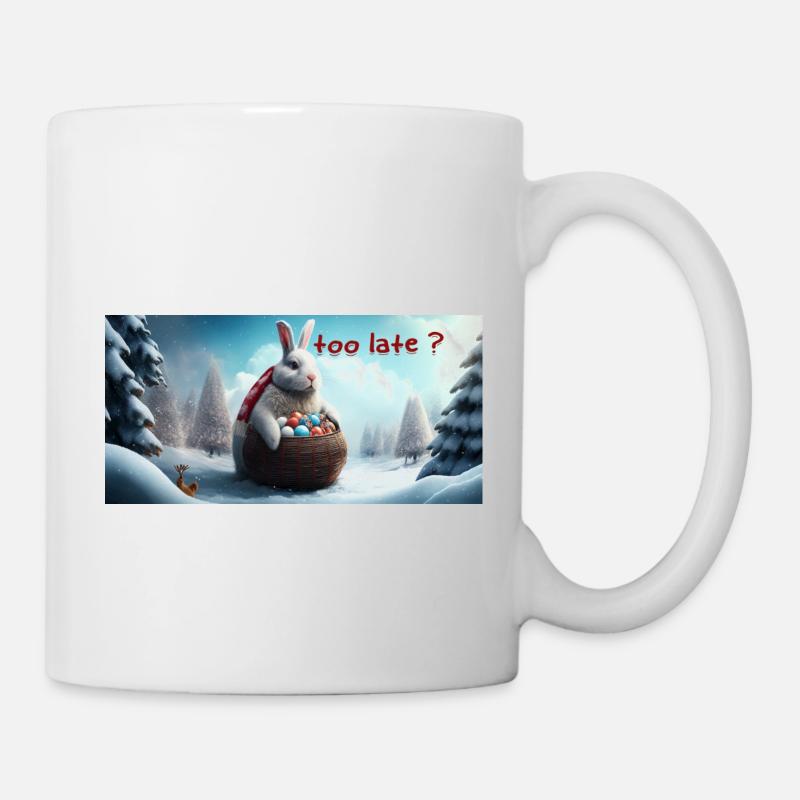 Osterhase zu spät? - Tasse - Weiß