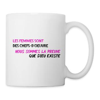 Femmes chefs d'oeuvre - PNK BLK - Mug blanc - blanc - Droite