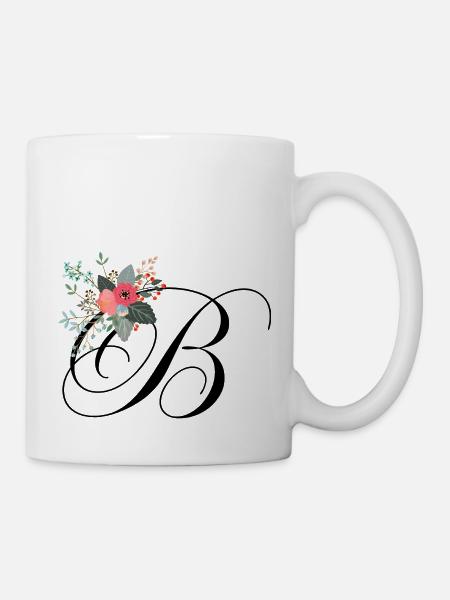 Buchstabe b Blumen - Tasse - Weiß