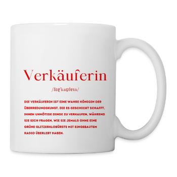 Verkäuferin Definition - Tasse - Weiß - Rechts
