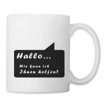 Hallo! Wie kann ich helfen? - Tasse - Weiß - Rechts