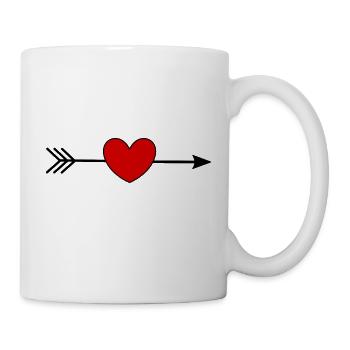 Saint-Valentin cœur rouge, st.valentin - Mug blanc - blanc - Droite