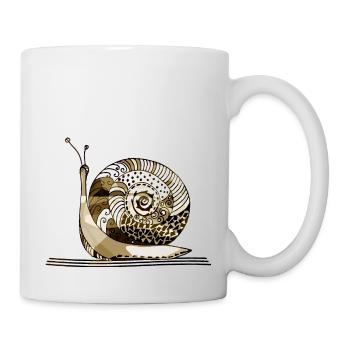 Schnecke - Tasse - Weiß - Rechts