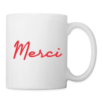 MERCI. THANKS. THANK YOU. ANNIVERSAIRE. NAISSANCE. - Mug blanc - blanc - Droite