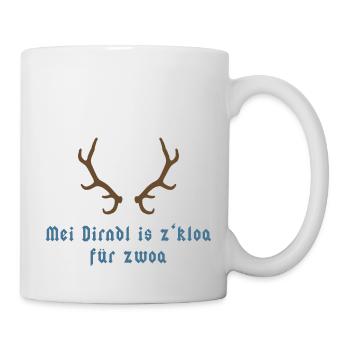 Mei Dirndl is z'kloa für zwoa - Bayern - Tasse - Weiß - Rechts