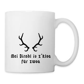 Mei Dirndl is z'kloa für zwoa - Bayern - Tasse - Weiß - Rechts