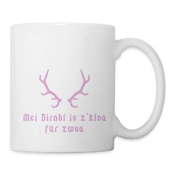 Mei Dirndl is z'kloa für zwoa - Bayern - Tasse - Weiß - Rechts