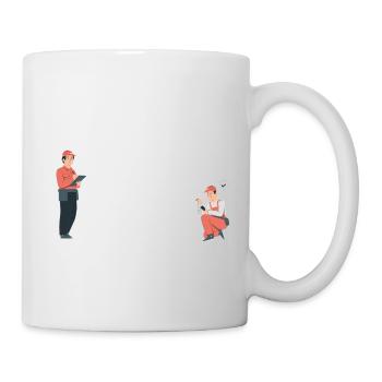 Keine Panik! Der Handwerker ist da! Technik, Azubi - Tasse - Weiß - Rechts