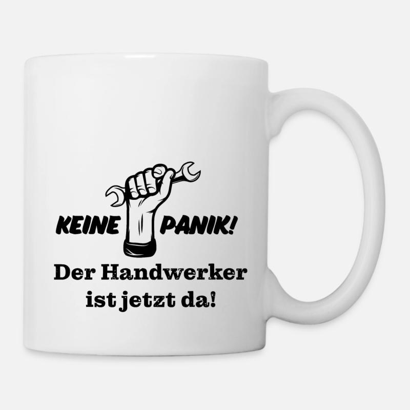 Keine Panik! Der Handwerker ist da! Technik, Azubi - Tasse - Weiß