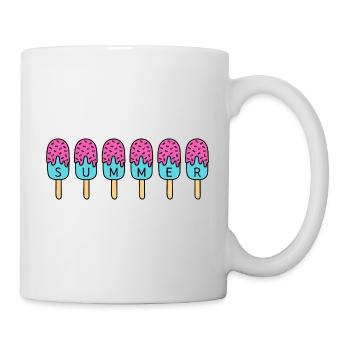 Summer - Eis essen - pink - Sommer - Hitze - Eis - Tasse - Weiß - Rechts