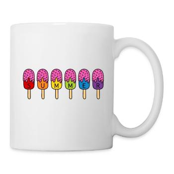 Summer Eis essen Regenbogen bunt pink Sommer Eis - Tasse - Weiß - Rechts