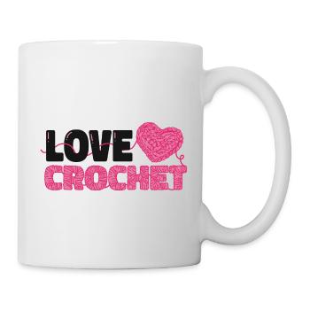 Love crochet heart pattern - Tasse - Weiß - Rechts