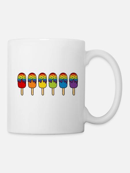 EIS Regenbogen LGBTQ+ Schoko Eiscreme Pride Month - Tasse - Weiß