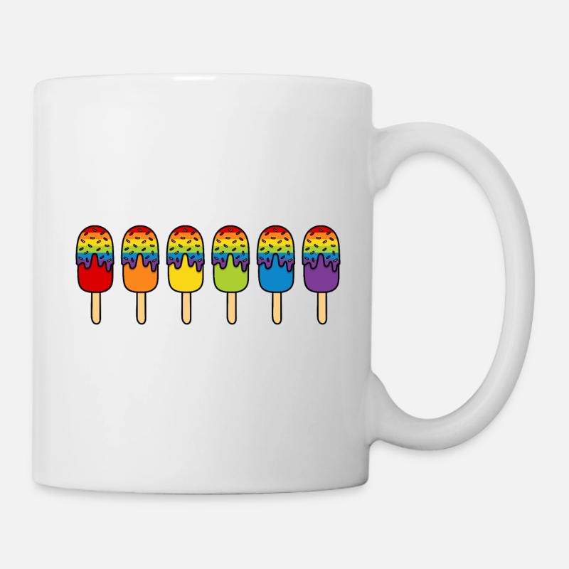 EIS Regenbogen LGBTQ+ Schoko Eiscreme Pride Month - Tasse - Weiß