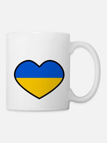 Ukrainisches Herz - Tasse - Weiß