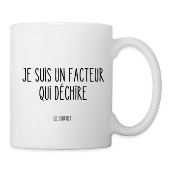facteur qui déchire le courrier - Mug blanc - blanc - Droite