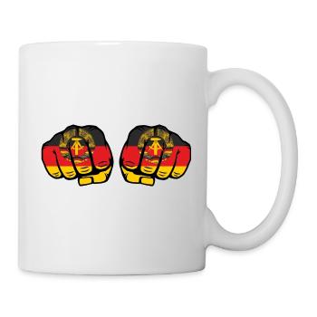 DDR Faust Held der Arbeit Abzeichen DDR Ostalgie - Tasse - Weiß - Rechts