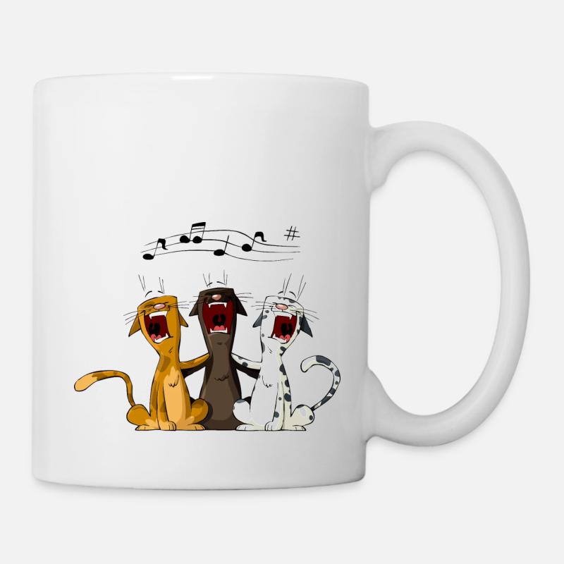 Singende Katzen - Tasse - Weiß