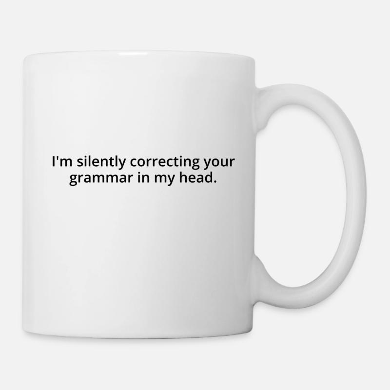 Grammer, texte noir - Mug blanc - blanc