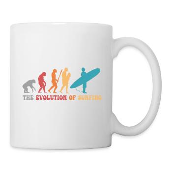 Surf-Evolution des Surfens Surfer-Humor - Tasse - Weiß - Rechts