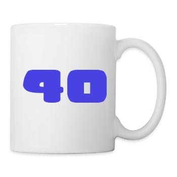 40. 40 JAHRE. 40-JÄHRIGES JUBILÄUM. GEBURTSTAG 40 JAHRE. - Tasse - Weiß - Rechts