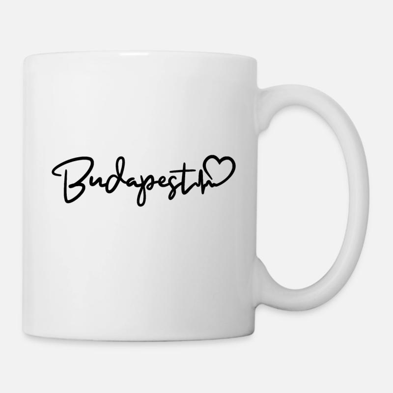 Budapest Herzschlag - Tasse - Weiß