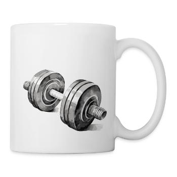 Hantel Bodybuilding - Tasse - Weiß - Rechts