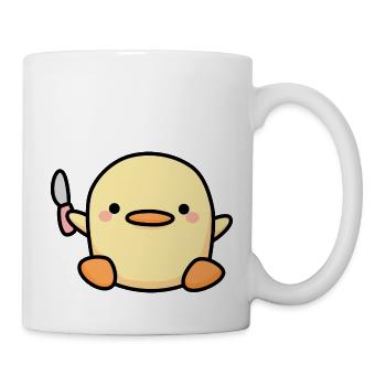Little duck with a knife - Mug - white - Right