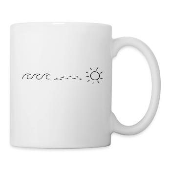 Sun, water, birds - Mug - white - Right
