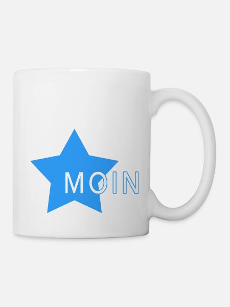 Moin mit Stern - Tasse - Weiß