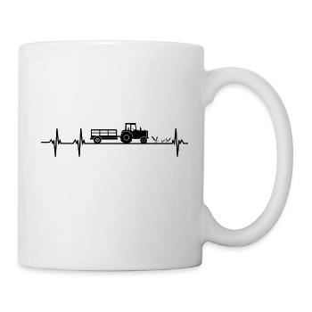 Traktor-Herzschlag - Tasse - Weiß - Rechts