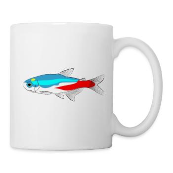 Neon salmler tetra Paracheirodon aquarium fisch - Tasse - Weiß - Rechts