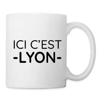Ici c'est Lyon (noir) - Mug blanc - blanc - Droite
