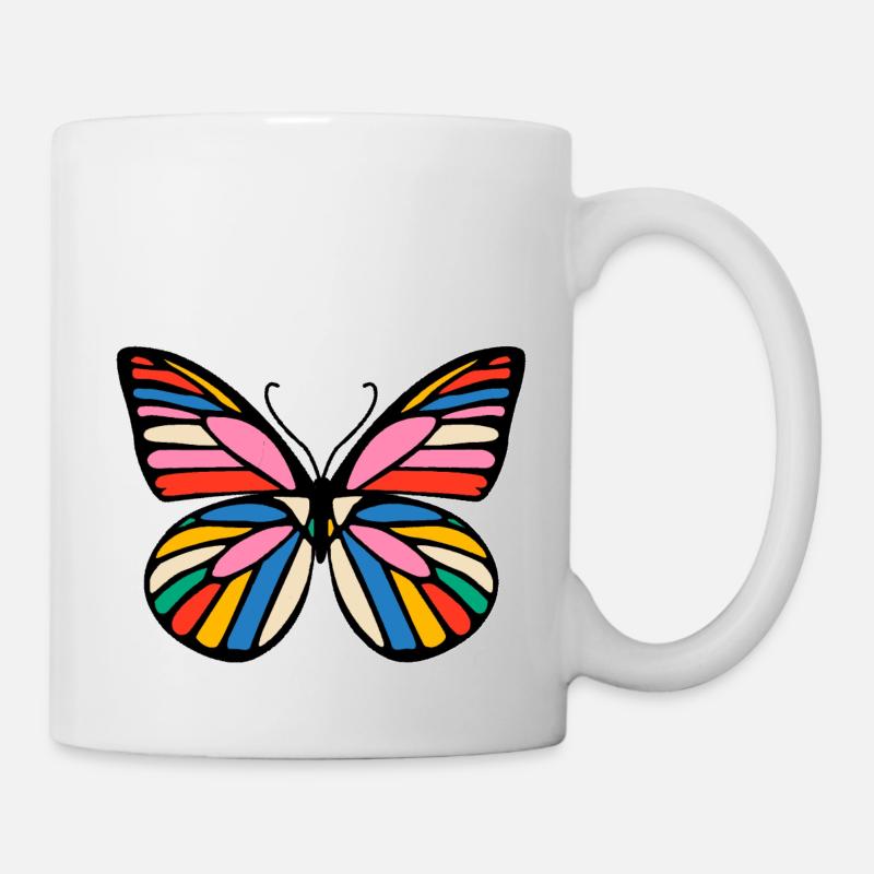 Joyeux papillon multicolore - Mug blanc - blanc