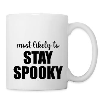 Most Likely To Stay Spooky Funny Halloween - Mug - white - Right
