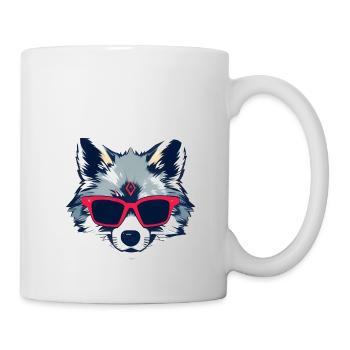 lustiger Wolf - Tasse - Weiß - Rechts