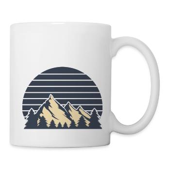 vintage sunset Berge weiß 2 - Tasse - Weiß - Rechts