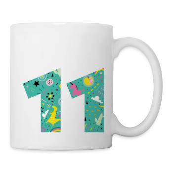 Personalisierte 11-Geburtstagsnummer - Tasse - Weiß - Rechts